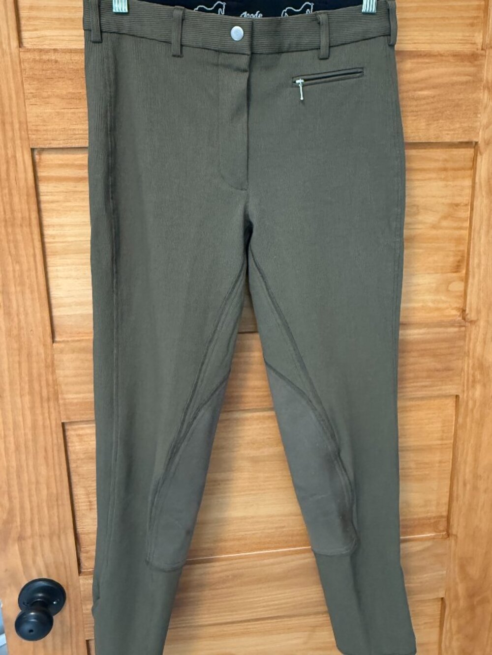 Goode Rider Equestrian Corded Green Cotton Riding Breeches Pants size 28R